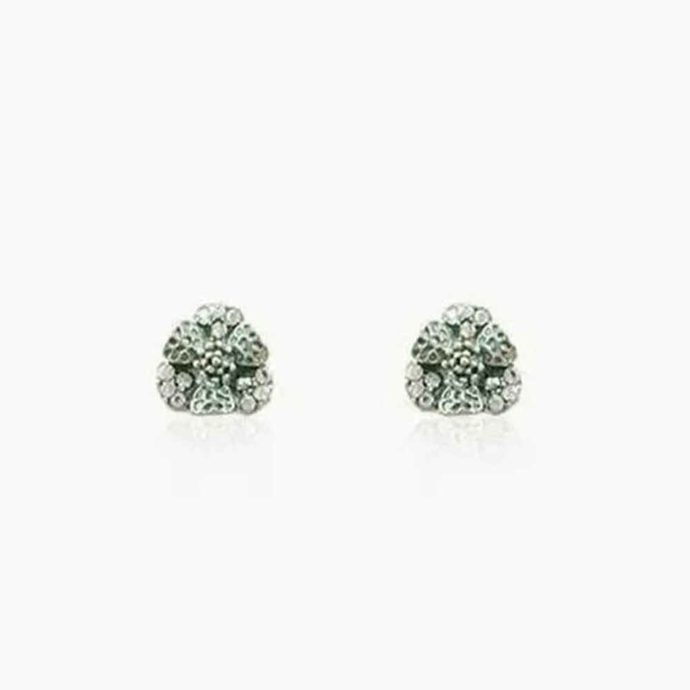 Ladies Mint Flower Stud Earring